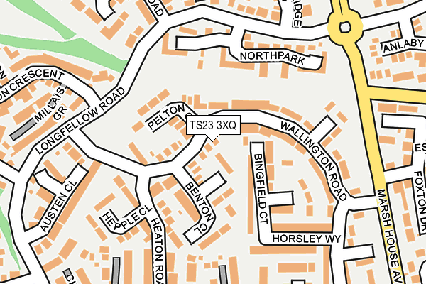TS23 3XQ map - OS OpenMap – Local (Ordnance Survey)
