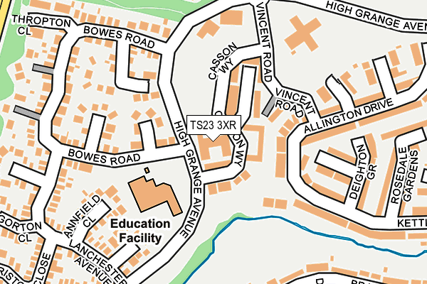 TS23 3XR map - OS OpenMap – Local (Ordnance Survey)