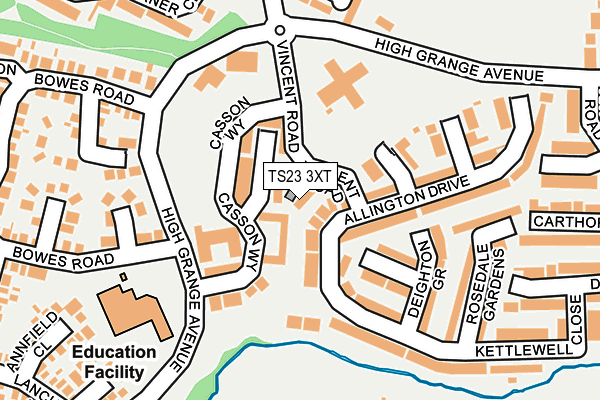 TS23 3XT map - OS OpenMap – Local (Ordnance Survey)
