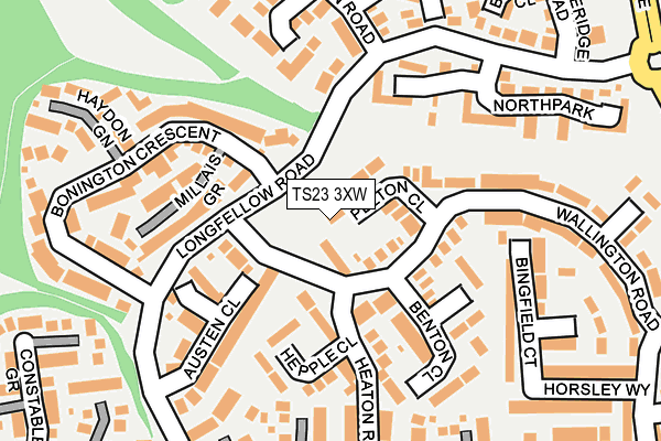 TS23 3XW map - OS OpenMap – Local (Ordnance Survey)