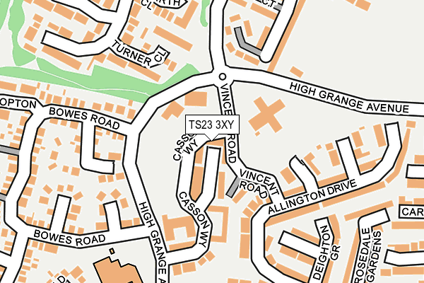 TS23 3XY map - OS OpenMap – Local (Ordnance Survey)