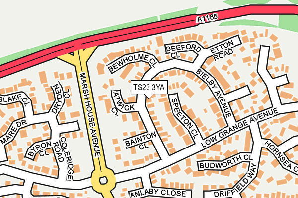 TS23 3YA map - OS OpenMap – Local (Ordnance Survey)