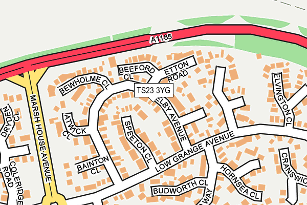 TS23 3YG map - OS OpenMap – Local (Ordnance Survey)