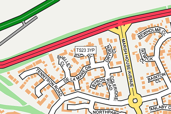 TS23 3YP map - OS OpenMap – Local (Ordnance Survey)