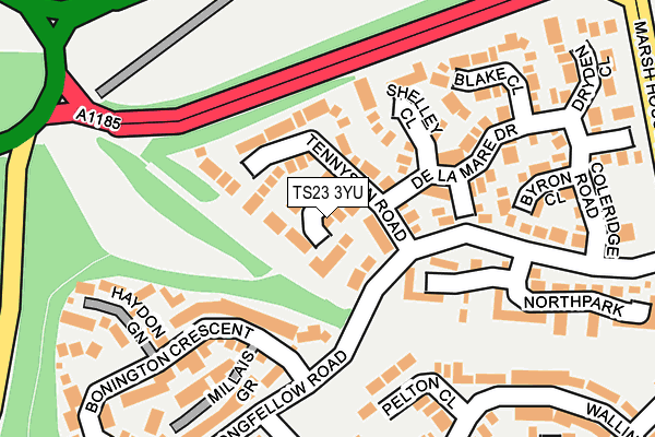 TS23 3YU map - OS OpenMap – Local (Ordnance Survey)