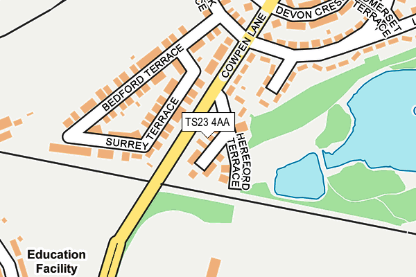 TS23 4AA map - OS OpenMap – Local (Ordnance Survey)