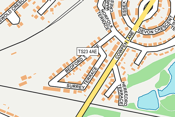 TS23 4AE map - OS OpenMap – Local (Ordnance Survey)
