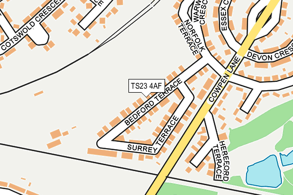 TS23 4AF map - OS OpenMap – Local (Ordnance Survey)