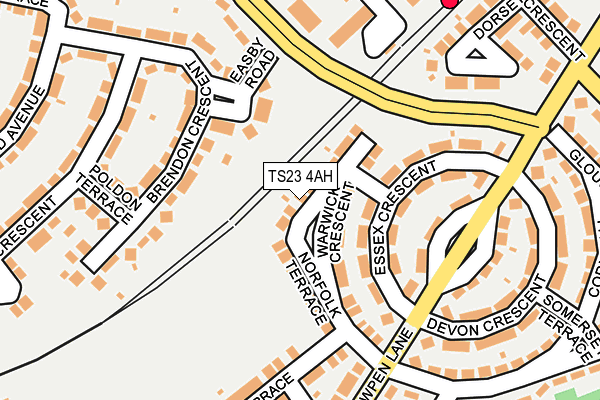 TS23 4AH map - OS OpenMap – Local (Ordnance Survey)
