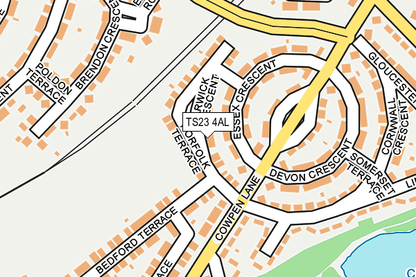 TS23 4AL map - OS OpenMap – Local (Ordnance Survey)