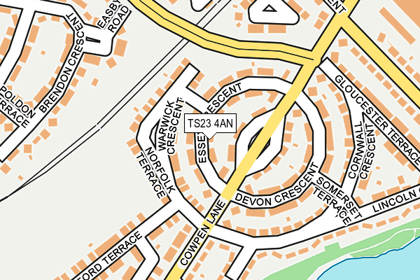 TS23 4AN map - OS OpenMap – Local (Ordnance Survey)