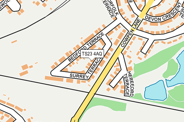 TS23 4AQ map - OS OpenMap – Local (Ordnance Survey)