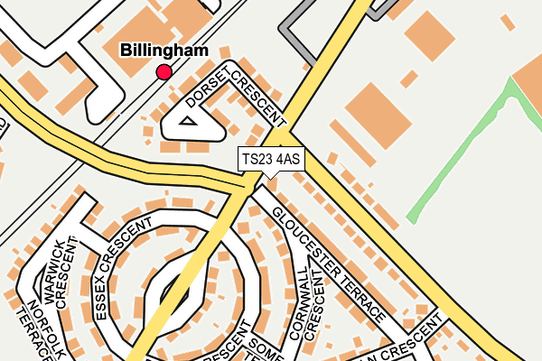 TS23 4AS map - OS OpenMap – Local (Ordnance Survey)