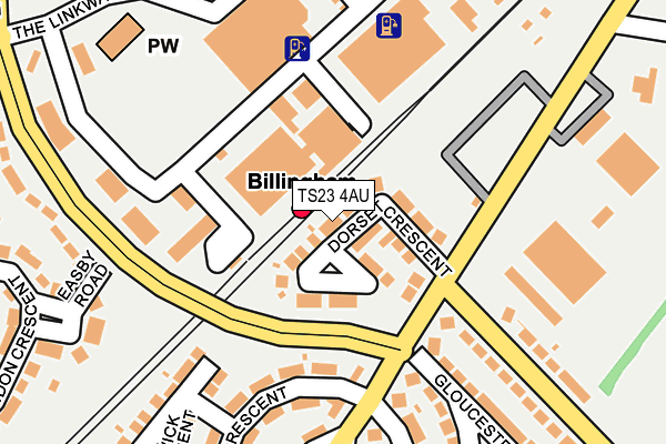 TS23 4AU map - OS OpenMap – Local (Ordnance Survey)