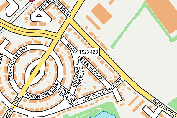 TS23 4BB map - OS OpenMap – Local (Ordnance Survey)