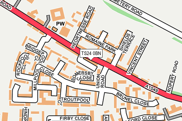 TS24 0BN map - OS OpenMap – Local (Ordnance Survey)