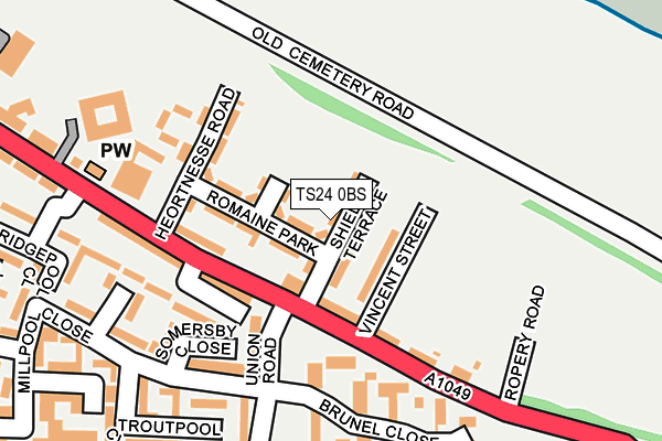 TS24 0BS map - OS OpenMap – Local (Ordnance Survey)