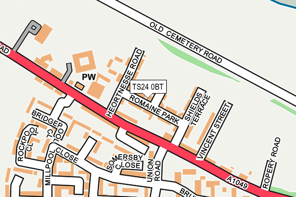 TS24 0BT map - OS OpenMap – Local (Ordnance Survey)