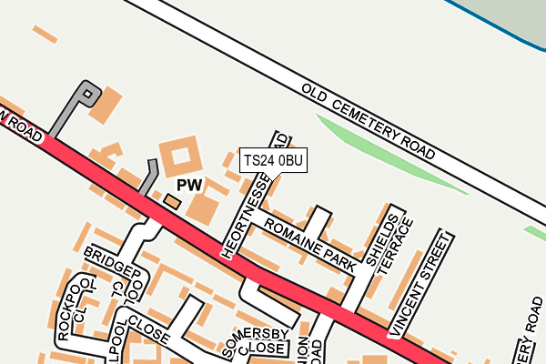 TS24 0BU map - OS OpenMap – Local (Ordnance Survey)