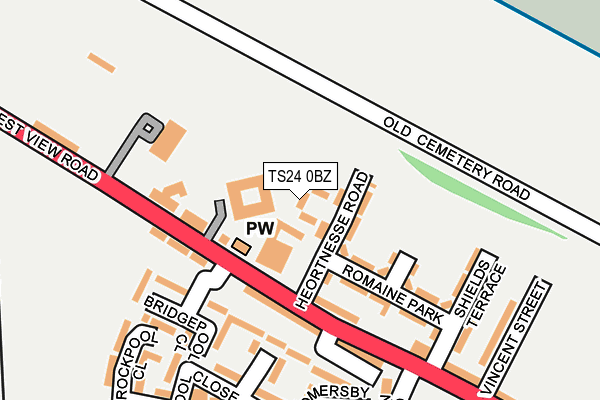 TS24 0BZ map - OS OpenMap – Local (Ordnance Survey)