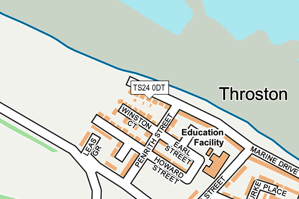 TS24 0DT map - OS OpenMap – Local (Ordnance Survey)