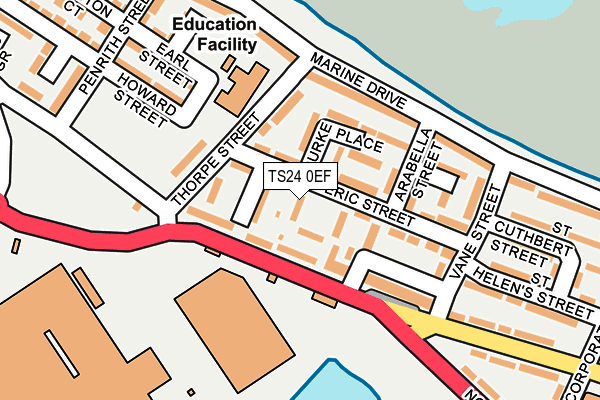 TS24 0EF map - OS OpenMap – Local (Ordnance Survey)