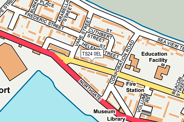 TS24 0EL map - OS OpenMap – Local (Ordnance Survey)