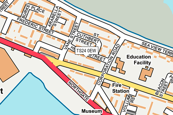 TS24 0EW map - OS OpenMap – Local (Ordnance Survey)