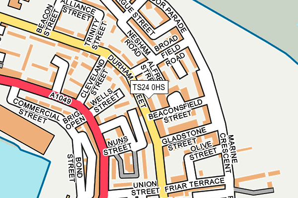 TS24 0HS map - OS OpenMap – Local (Ordnance Survey)