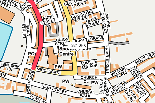 TS24 0HX map - OS OpenMap – Local (Ordnance Survey)