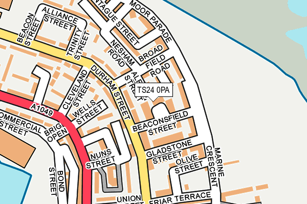 TS24 0PA map - OS OpenMap – Local (Ordnance Survey)