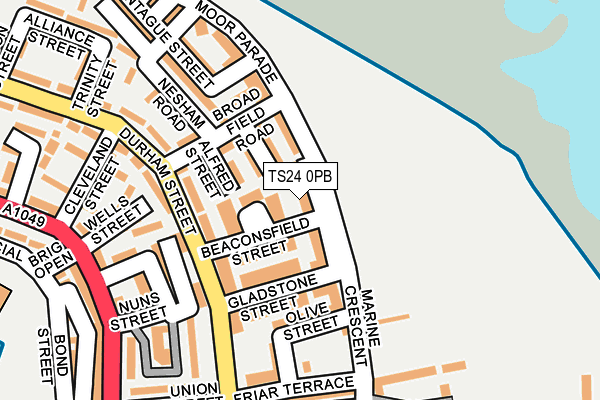 TS24 0PB map - OS OpenMap – Local (Ordnance Survey)