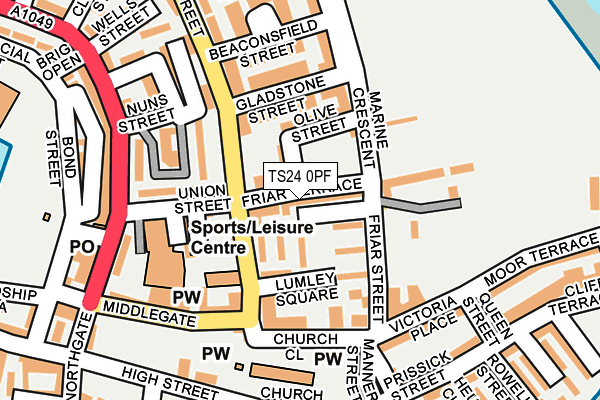 TS24 0PF map - OS OpenMap – Local (Ordnance Survey)