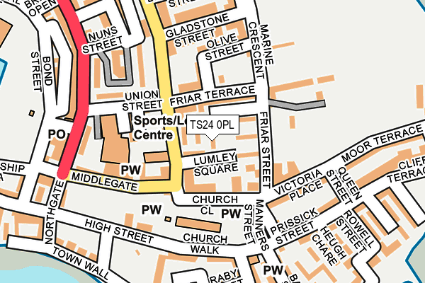 TS24 0PL map - OS OpenMap – Local (Ordnance Survey)