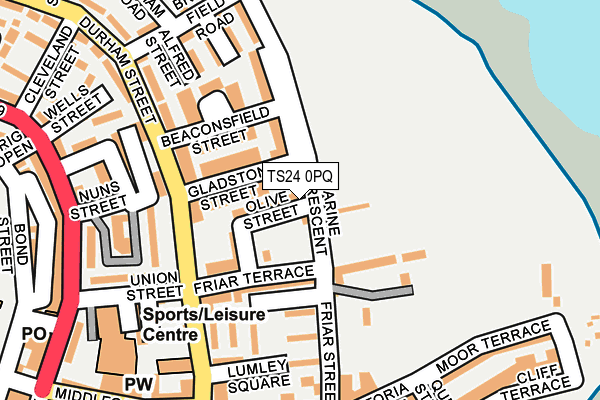 TS24 0PQ map - OS OpenMap – Local (Ordnance Survey)
