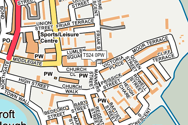 TS24 0PW map - OS OpenMap – Local (Ordnance Survey)