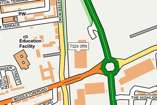 TS24 0RN map - OS OpenMap – Local (Ordnance Survey)