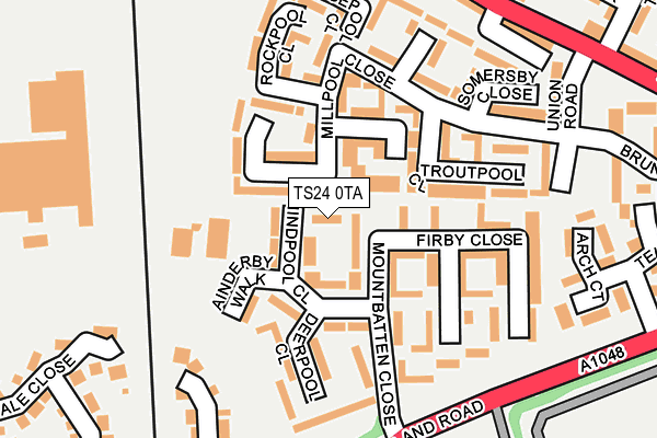 TS24 0TA map - OS OpenMap – Local (Ordnance Survey)