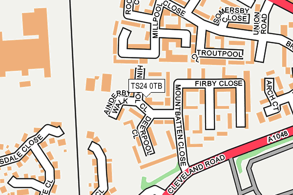 TS24 0TB map - OS OpenMap – Local (Ordnance Survey)