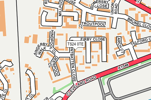 TS24 0TE map - OS OpenMap – Local (Ordnance Survey)