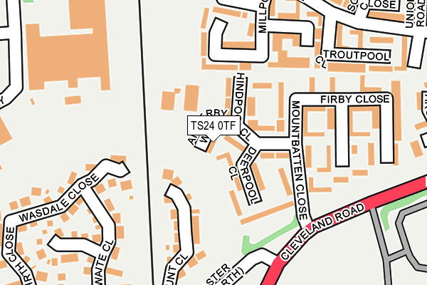 TS24 0TF map - OS OpenMap – Local (Ordnance Survey)