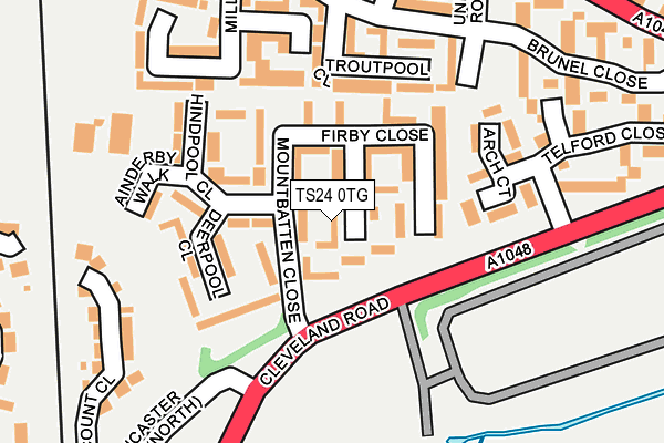 TS24 0TG map - OS OpenMap – Local (Ordnance Survey)