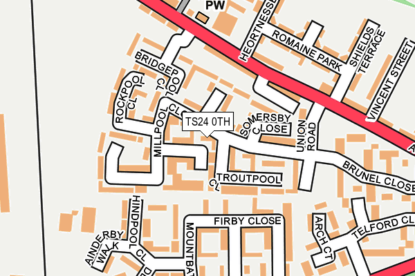 TS24 0TH map - OS OpenMap – Local (Ordnance Survey)