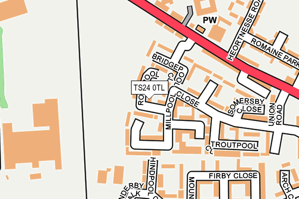 TS24 0TL map - OS OpenMap – Local (Ordnance Survey)