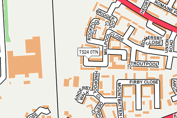 TS24 0TN map - OS OpenMap – Local (Ordnance Survey)