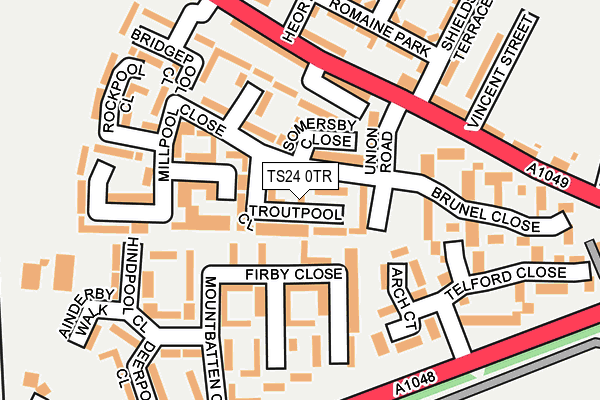 TS24 0TR map - OS OpenMap – Local (Ordnance Survey)