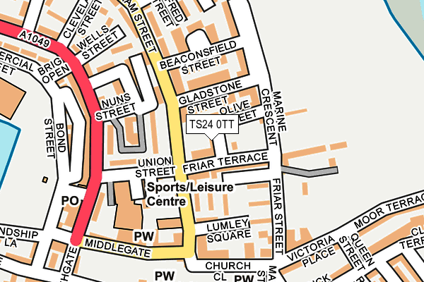 TS24 0TT map - OS OpenMap – Local (Ordnance Survey)