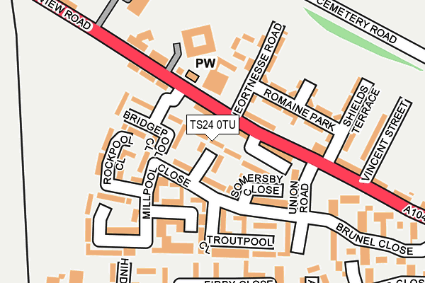 TS24 0TU map - OS OpenMap – Local (Ordnance Survey)