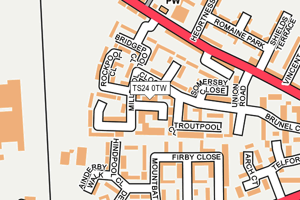 TS24 0TW map - OS OpenMap – Local (Ordnance Survey)