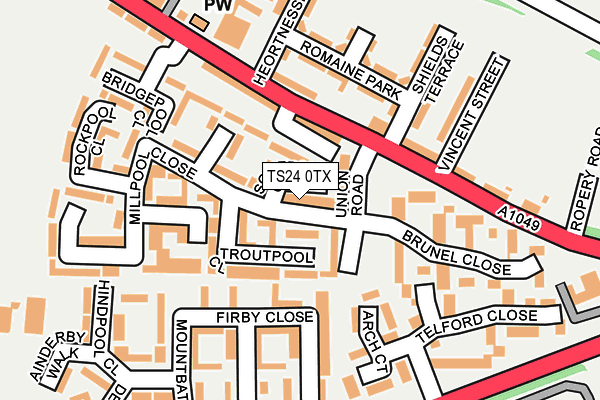 TS24 0TX map - OS OpenMap – Local (Ordnance Survey)